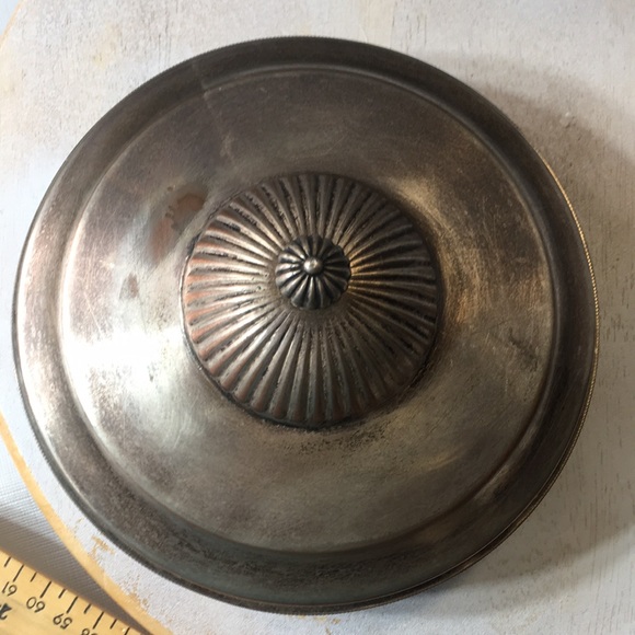 Vintage silver plate lidded relish tray glass insert 1930s Crescent silver - Picture 4 of 9